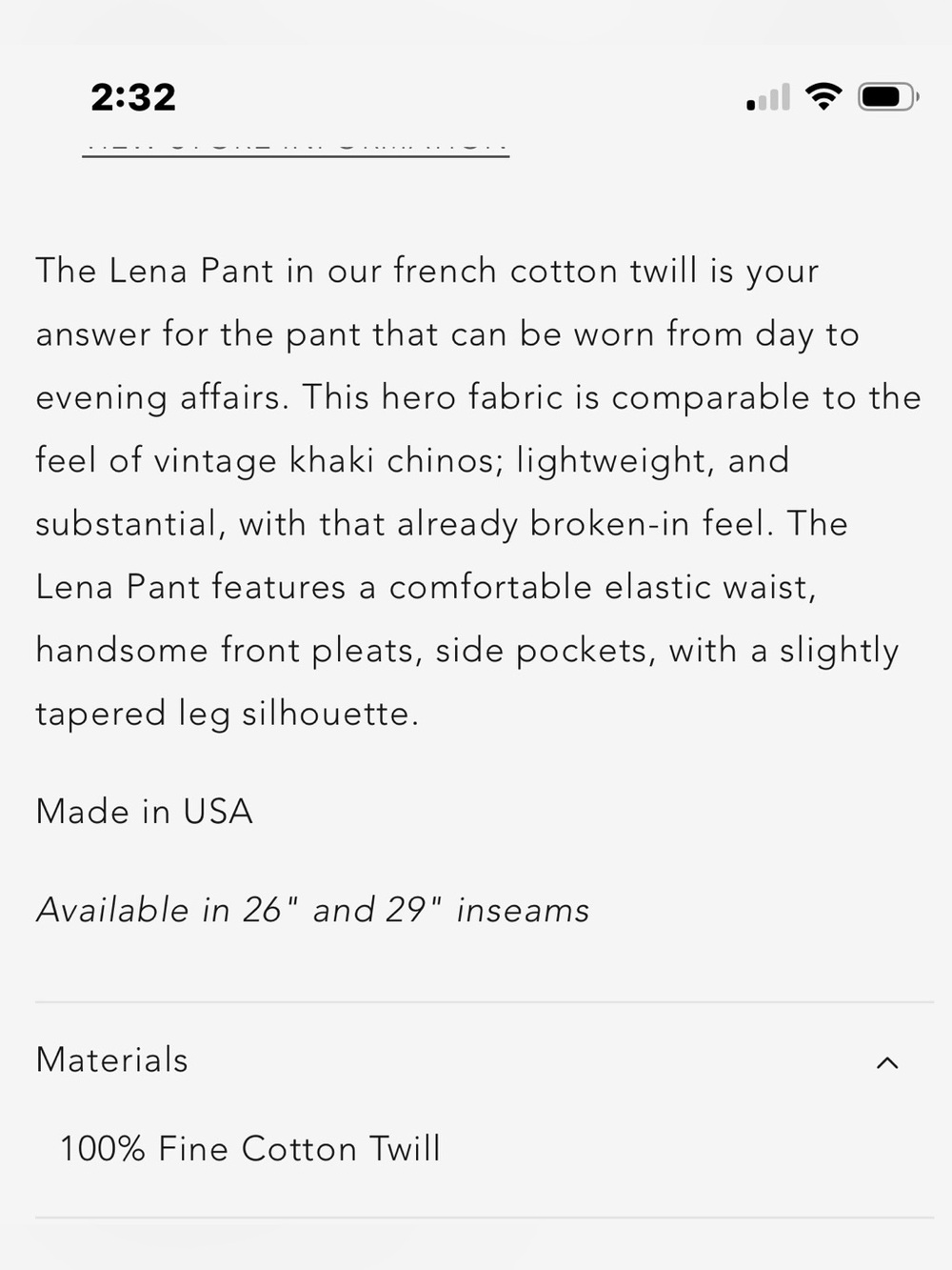 NWOT

Na Nin Lena French
Twill Pant / Onyx
S-29" / - Picture 8 of 10
